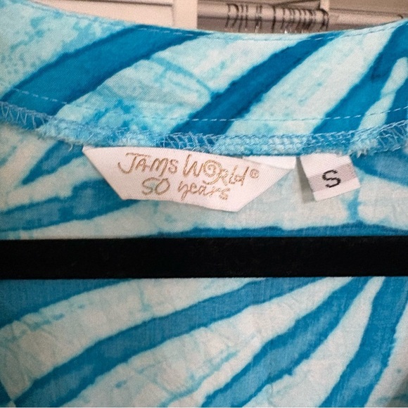 Jams World Aqua and Teal Swirl Top - Picture 2 of 3